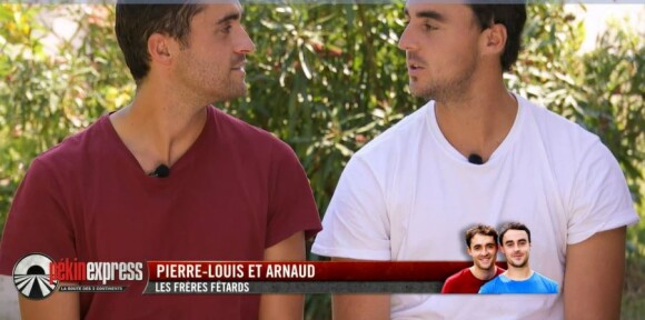 Pierre-Louis et Arnaud lors de l'épisode de "Pékin Express 2021" du 30 mars sur M6