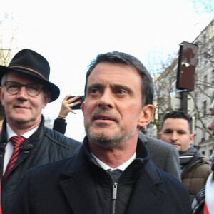 Manuel Valls lors de la Marche blanche en hommage à Mireille Knoll, une octogénaire assassinée, et contre l'antisémitisme à Paris le 28 mars 2018. © Lionel Urman/Bestimage 