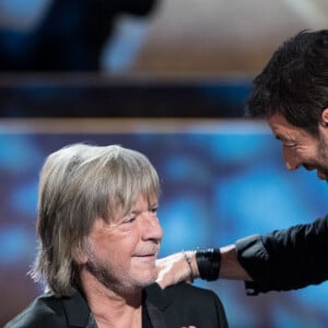 Exclusif - Patrick Bruel et le chanteur Renaud (Renaud Séchan) - Tournage de l'émission "Merci Renaud" dans les studios de la Plaine Saint-Denis le 15 novembre 2016. © Cyril Moreau / Bestimage