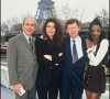 Patrice Laffont, Marie Ange Nardi, Laurent Broomhead et Pepita célèbrent la millième émission de "Pyramide".