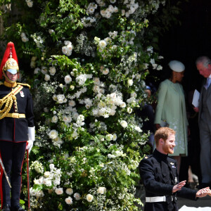 Le prince Harry, duc de Sussex, et Meghan Markle, duchesse de Sussex, à la sortie de chapelle St. George au château de Windsor - Sortie après la cérémonie de mariage du prince Harry et de Meghan Markle en la chapelle Saint-George au château de Windsor, Royaume Uni, le 19 mai 2018.