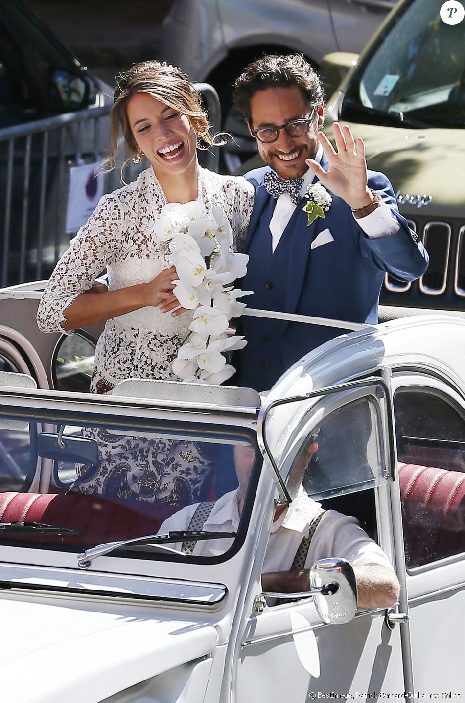 Mariage de Thomas Hollande et de la journaliste Emilie Broussouloux l'église de Meyssac en Corrèze, près de Brive, ville d'Emiie. Le 8 Septembre 2018. © Patrick Bernard-Guillaume Collet / Bestimage