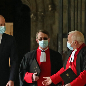 Le prince William, duc de Cambridge, et Catherine (Kate) Middleton, duchesse de Cambridge, lors d'une visite au centre de vaccination de l'abbaye de Westminster à Londres, Royaume Uni, le 23 mars 2021.