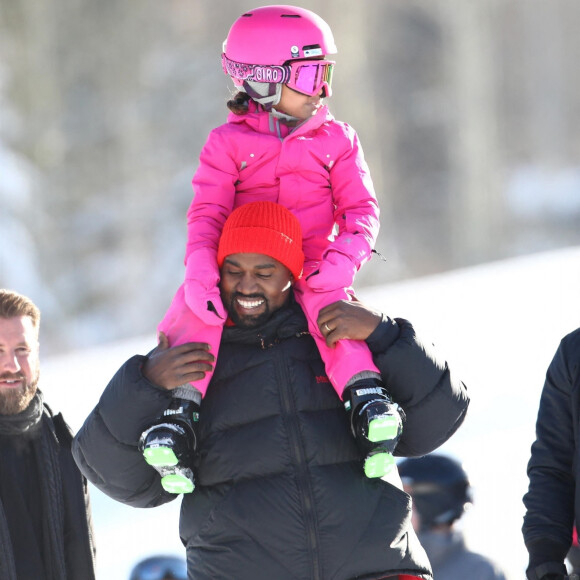 Exclusif - Kim Kardashian, son mari Kanye West et leurs enfants Saint et North à Aspen, Colorado, Etats-Unis, le 30 décembre 2018.