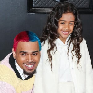 Chris Brown et sa fille Royalty Brown - 62ème soirée annuelle des Grammy Awards à Los Angeles, le 26 janvier 2020.