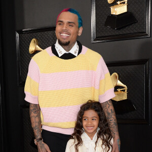 Chris Brown et sa fille Royalty - 62ème soirée annuelle des Grammy Awards à Los Angeles, le 26 janvier 2020.