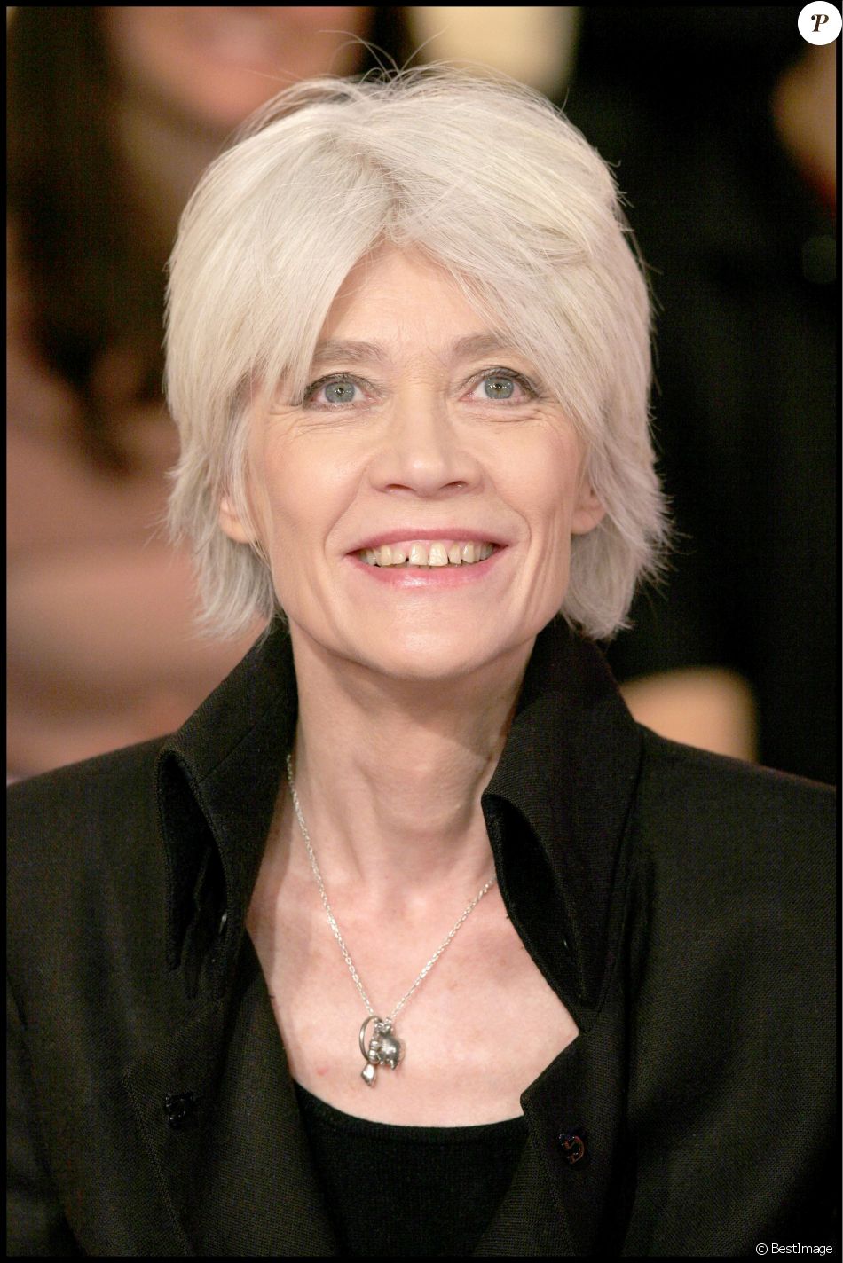 Françoise Hardy sur le plateau de l'emission Vivement Dimanche .