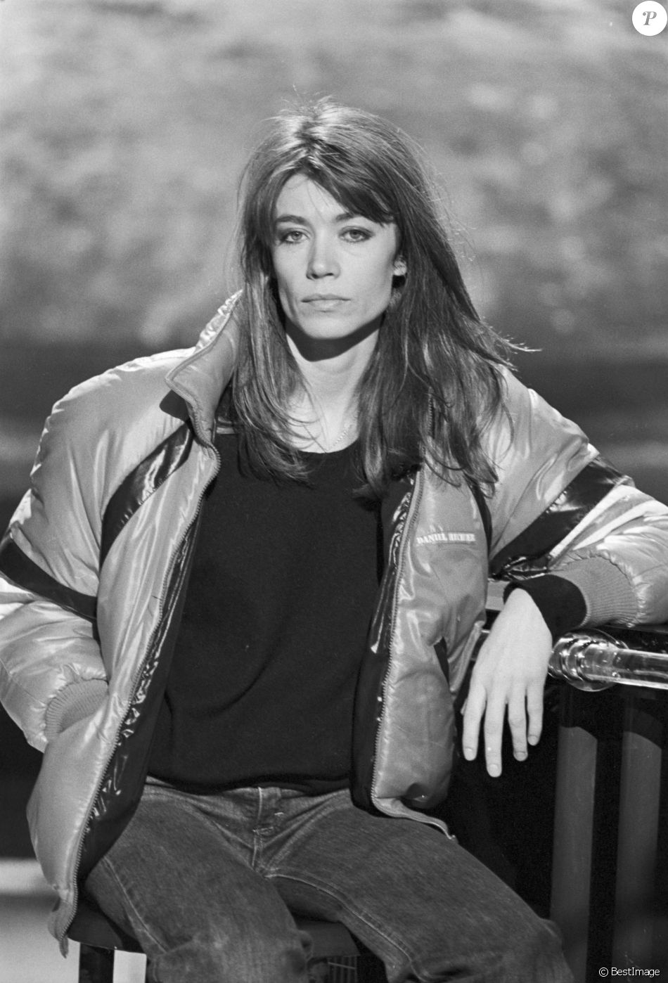 Françoise Hardy sur le plateau de l'émission Top Club .
