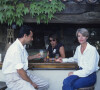 Michel Denisot chez Jacques Dutronc et Françoise Hardy, en Corse en juillet 1988.