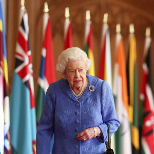 La reine Elisabeth II préside la journée du Commonwealth au chateau Windsor, Royaume Uni, le 6 mars 2021.