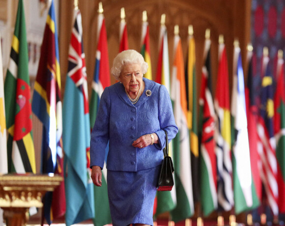 La reine Elisabeth II préside la journée du Commonwealth au chateau Windsor, Royaume Uni, le 6 mars 2021.
