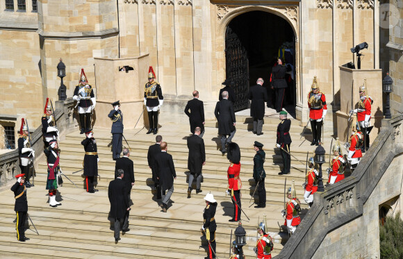Obsèques du prince Philip à la chapelle Saint-Georges du château de Windsor, le 17 avril 2021.