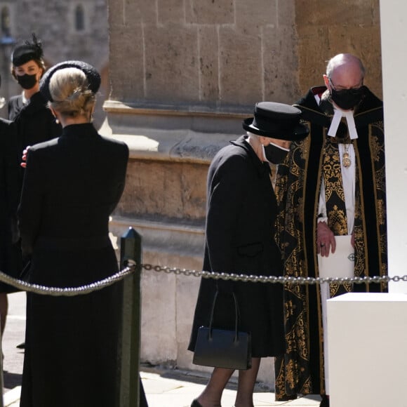 Elizabeth II - Obsèques du prince Philip à la chapelle Saint-Georges du château de Windsor, le 17 avril 2021.