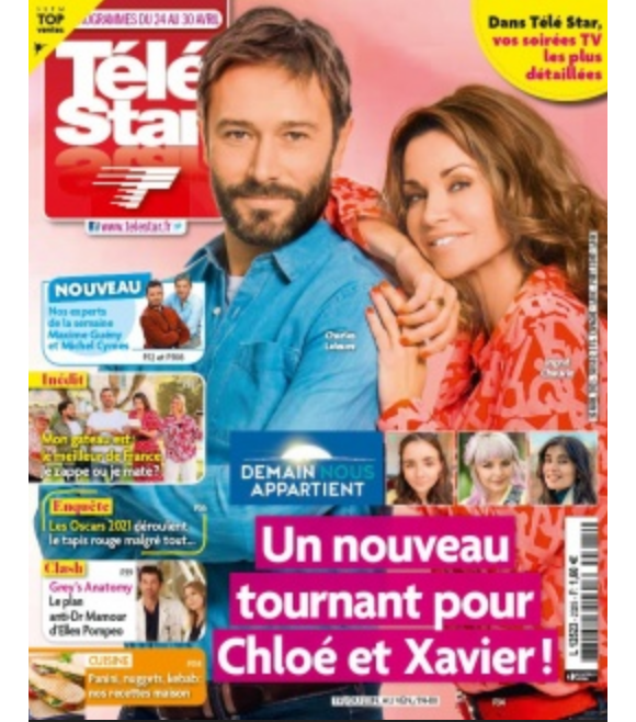Couverture du nouveau numéro du magazine Télé-Star en kiosques le 19 avril 2021