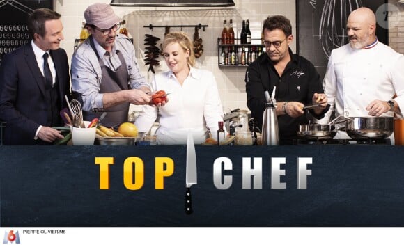 Hélène Darroze, Philippe Etchebest, Michel Sarran et Paul Pairet dans "Top Chef", émission présentée par Stéphane Rotenberg.