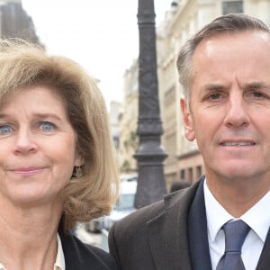 Bernard de la Villardiere et sa femme Anne - Arrivée des people au défilé de mode Chloé collection prêt-à-porter Automne/Hiver 2014-2015 à Paris, le 2 mars 2014.