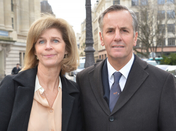 Bernard de la Villardiere et sa femme Anne - Arrivée des people au défilé de mode Chloé collection prêt-à-porter Automne/Hiver 2014-2015 à Paris, le 2 mars 2014.