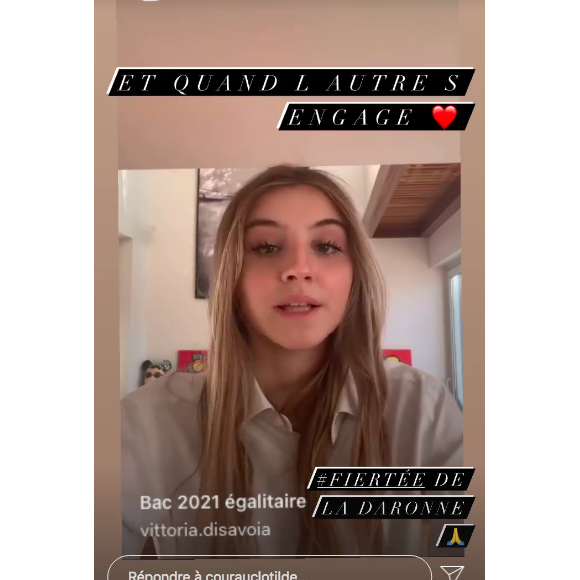 Clotilde Courau fière de sa fille Vittoria, sur Instagram le 27 avril 2021.
