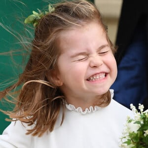 Info - La princesse Charlotte de Cambridge fête ses 5 ans - Theodora Williams, la fille de Robbie Williams - Sorties après la cérémonie de mariage de la princesse Eugenie d'York et Jack Brooksbank en la chapelle Saint-George au château de Windsor le 12 octobre 2018. 