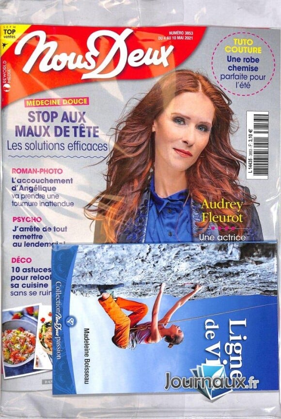 Audrey Fleurot en couverture du magazine "Nous Deux", numéro du 5 mai 2021.
