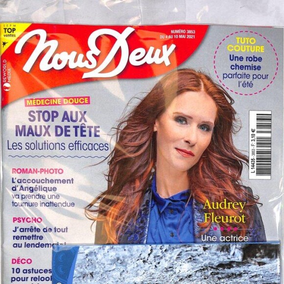 Audrey Fleurot en couverture du magazine "Nous Deux", numéro du 5 mai 2021.