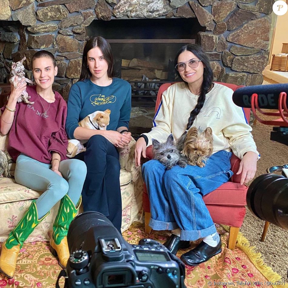 Demi Moore et ses filles Scout LaRue et Tallulah Willis. Avril 2020.