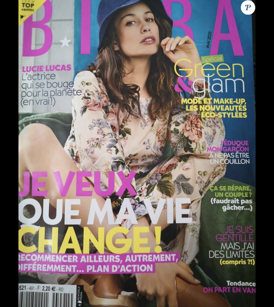 Lucie Lucas en couverture du magazine Biba, paru le 5 mai 2021