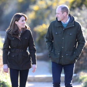 Le prince William et Catherine Kate Middleton lors d'une randonnée sur Howth Cliff, un sentier avec une vue imprenable sur la mer d'Irlande le 4 mars 2020.