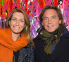 Anne-Claire Coudray et son compagnon Nicolas Vix, qui posent pour la première fois ensemble - Vernissage de l'exposition "Color Flows" du graffeur américain JonOne pour célébrer la collaboration entre l'artiste et Guerlain, à la Boutique Guerlain Champs-Elysées à Paris.