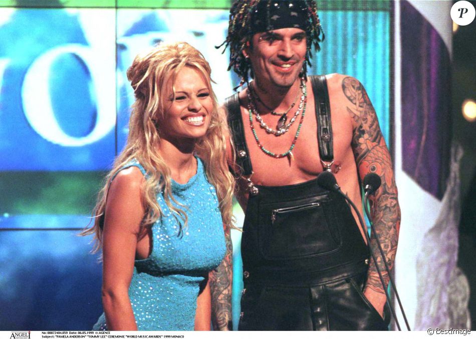 Pamela Anderson et Tommy Lee, céremonie "World Music Awards" 1999 Monaco