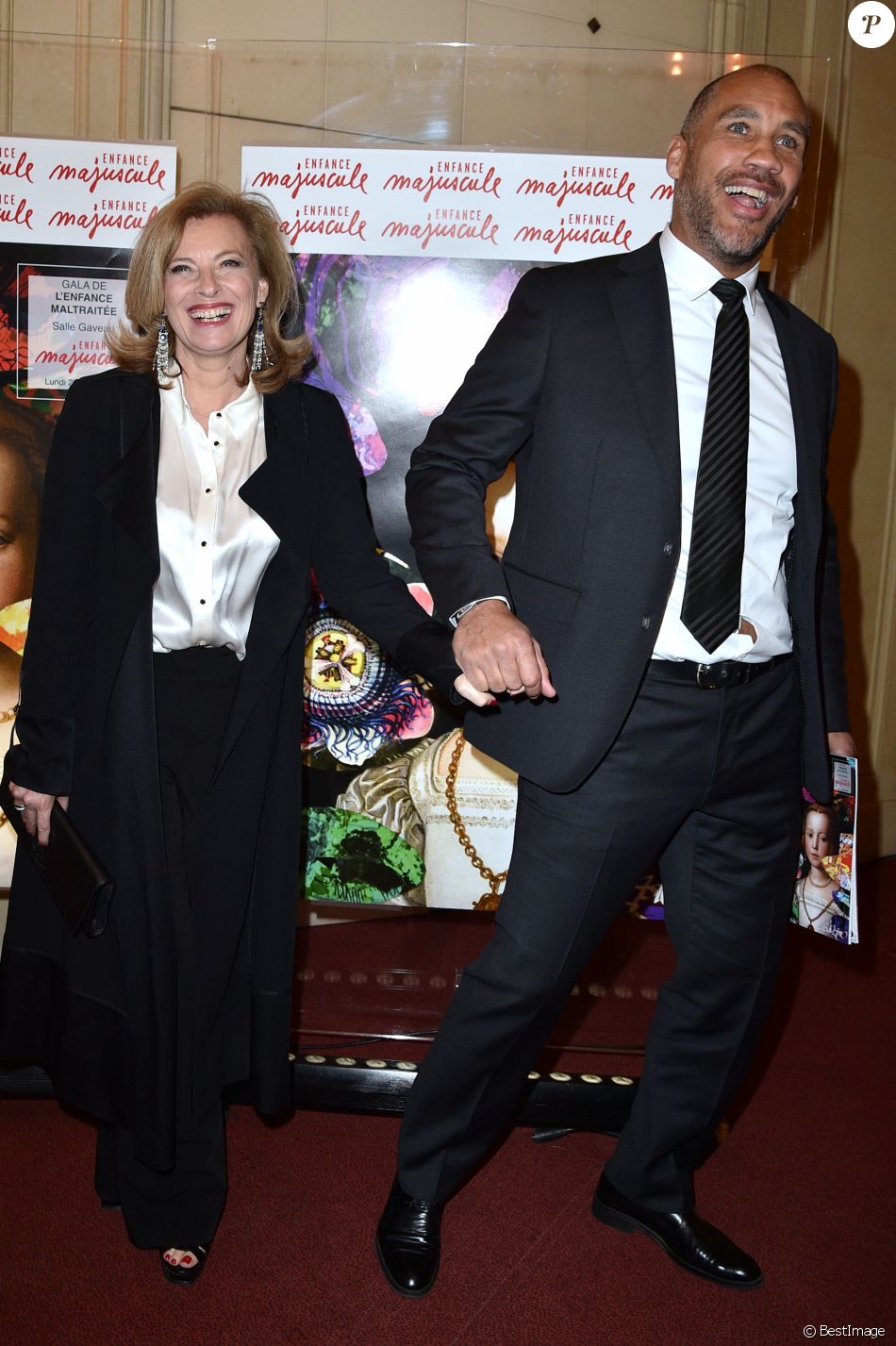 Valérie Trierweiler et son compagnon Romain Magellan - Gala d'Enfance Majuscule donné au profit de l'enfance maltraitée à la salle Gaveau à Paris, le 25 mars 2019. © Giancarlo Gorassini/Bestimage
