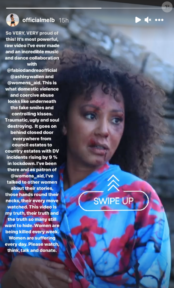 Mel B commente la sortie du clip de la chanson "Love Should Not Hurt", dans lequel elle incarne une victime de violences conjugales.
