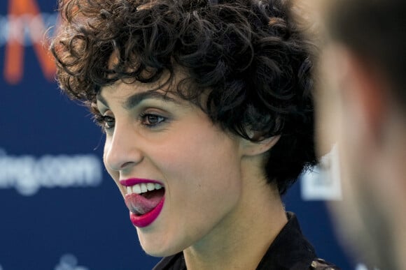 Barbara Pravi représente la France au concours Eurovision 2021 à Rotterdam . Photocall le 16 mai 2021.