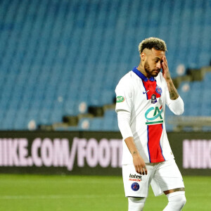 Neymar Jr (PSG) - Le PSG s'impose aux tirs au but (2-2 et 6-5 aux tab) face à Montpellier en demi-finale de la Coupe de France au stade de la Mosson à Montpellier le 12 mai 2021. © Norbert Scanella / Panoramic / Bestimage 