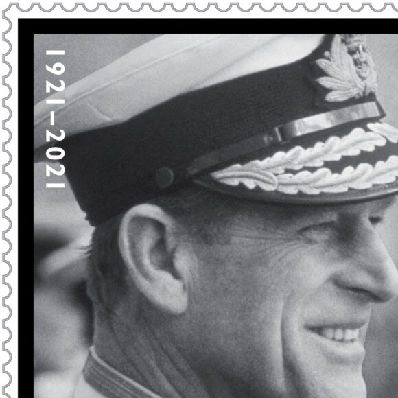 Timbres à l'effigie du prince Philip, duc d'Edimbourg, publiés par la poste royale un mois après le décès de ce dernier. Le 13 mai 2021.