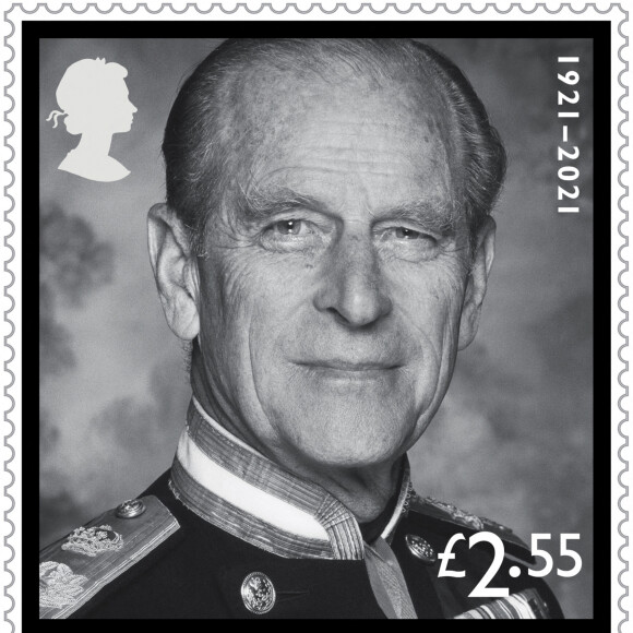 Timbres à l'effigie du prince Philip, duc d'Edimbourg, publiés par la poste royale un mois après le décès de ce dernier. Le 13 mai 2021.
