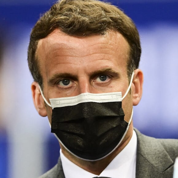 Le président Emmanuel Macron Noel Le Great - president FFF - Le président Emmanuel Macron assiste à la victoire du Paris Saint Germain 2 à 0 face à Monaco en finale de Coupe de France au Stade de France à Saint-Denis. © JB Autissier / Panoramic / Bestimage 