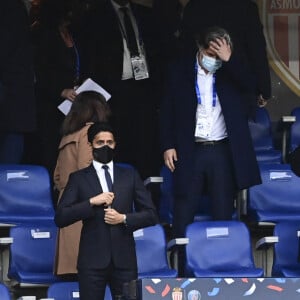 Anne Hidalgo, Noel Le Graet, Nicolas Sarkozy, Nasser al Khelaifi et Emmanuel Macron assistent à la victoire du Paris Saint Germain 2 à 0 face à Monaco en finale de Coupe de France au Stade de France à Saint-Denis le 19 mai 2021. © JB Autissier / Panoramic / Bestimage