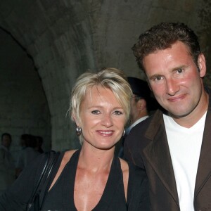 Pierre Sled et Sophie Davant - Concours de pétanque des personnalités à Avignon.
