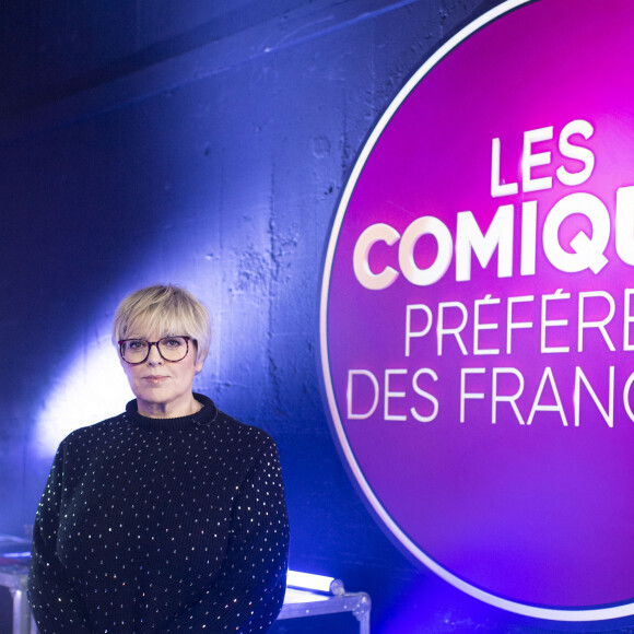 Exclusif - Laurence Boccolini - Backstage de l'enregistrement de l'émission "Les comiques préférés des français" au Palais des Sports (Dôme de Paris) à Paris, qui sera diffusée le 17 avril sur France 2 © Pierre Perusseau / Bestimage