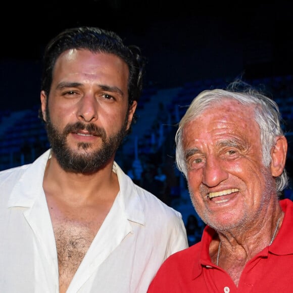 Maxim Nucci et Jean-Paul Belmondo - Combat de boxe super-lourds "Tony Yoka - Alexander Dimitrenko" à l'Azur Arena. Antibes, le 13 juillet 2019. © Lionel Urman/Bestimage