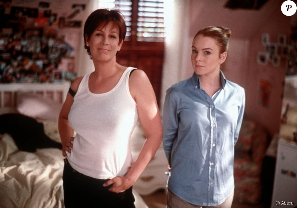 Jamie Lee Curtis et Lindsay Lohan dans le film 'Freaky Friday'. Mai 2003.