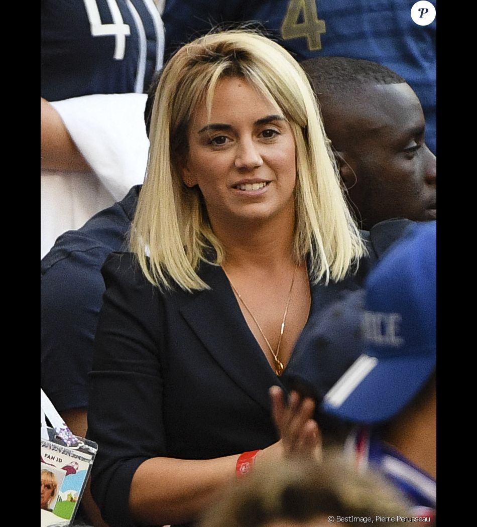 Erika Choperena dans les tribunes lors du match de coupe du monde opposant la France au Danemark au stade Loujniki à Moscou, Russia, le 26 juin 2018. © Pierre Perusseau/Bestimage
