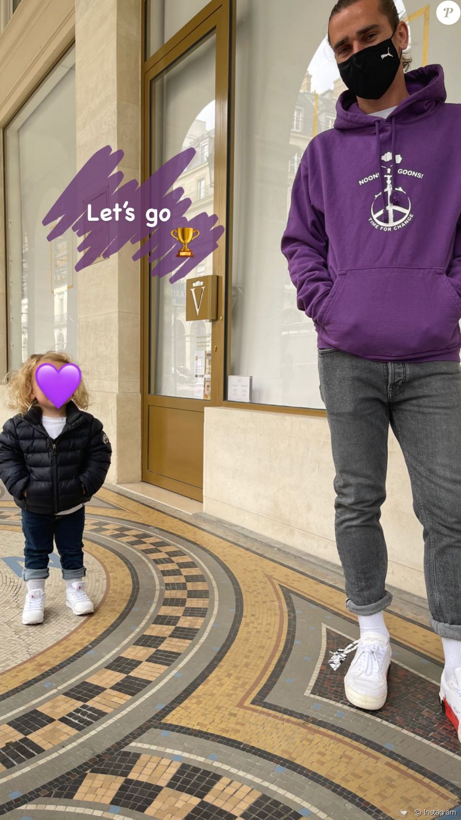 Antoine Griezmann et ses enfants, mercredi 26 mai 2021.