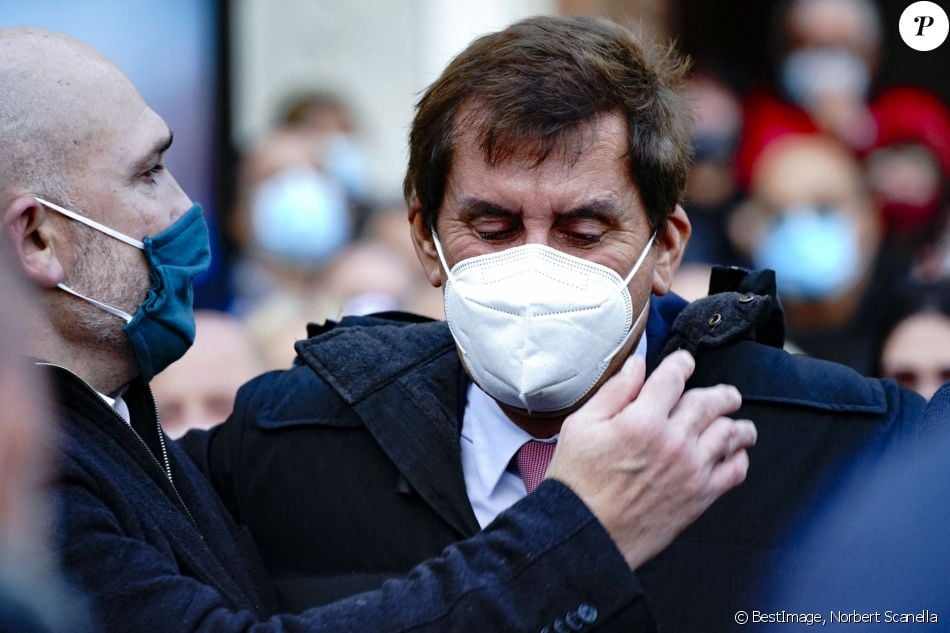 Max Guazzini - Obsèques du rugbyman Christophe Dominici en l'église Saint-Louis de Hyères le 4 décembre 2020 © Norbert Scanella / Panoramic / Bestimage