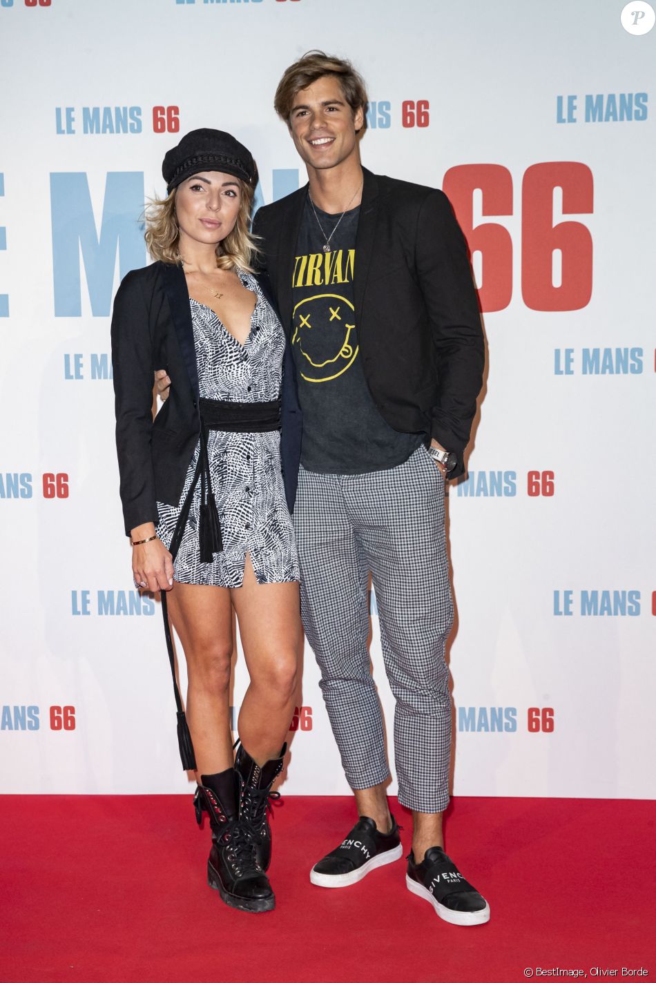 Giovanni Bonamy et sa compagne Hillary Vanderosieren à l'avant-première du film " Le Mans" au cinéma Gaumont Champs-Élysées à Paris, France. © Olivier Borde/Bestimage