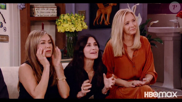 Jennifer Aniston, Courteney Cox et Lisa Kudrow dans l'épisode spécial "Friends : The Reunion ". Le 27 mai 2021.