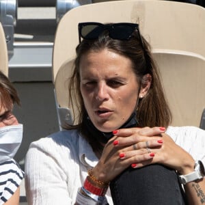 Laure Manaudou assiste au match opposant Benoit Paire au Norvégien Casper Ruud, pour le premier tour de Roland-Garros. Paris, le 31 mai 2021.