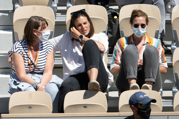 Laure Manaudou assiste au match opposant Benoit Paire au Norvégien Casper Ruud, pour le premier tour de Roland-Garros. Paris, le 31 mai 2021.