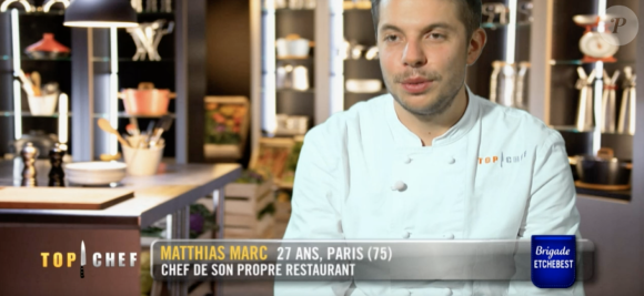 Matthias lors de la demi-finale de "Top Chef 2021", sur M6.